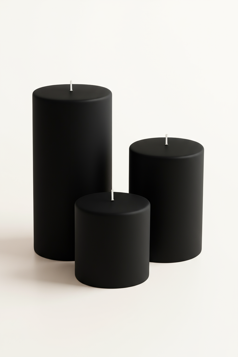 Silindir Renkli Mum 10 Çap 3'lü Set Kokulu
