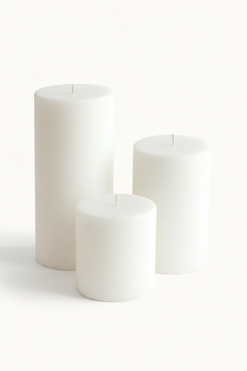 Silindir Renkli Mum 10 Çap 3'lü Set Kokulu