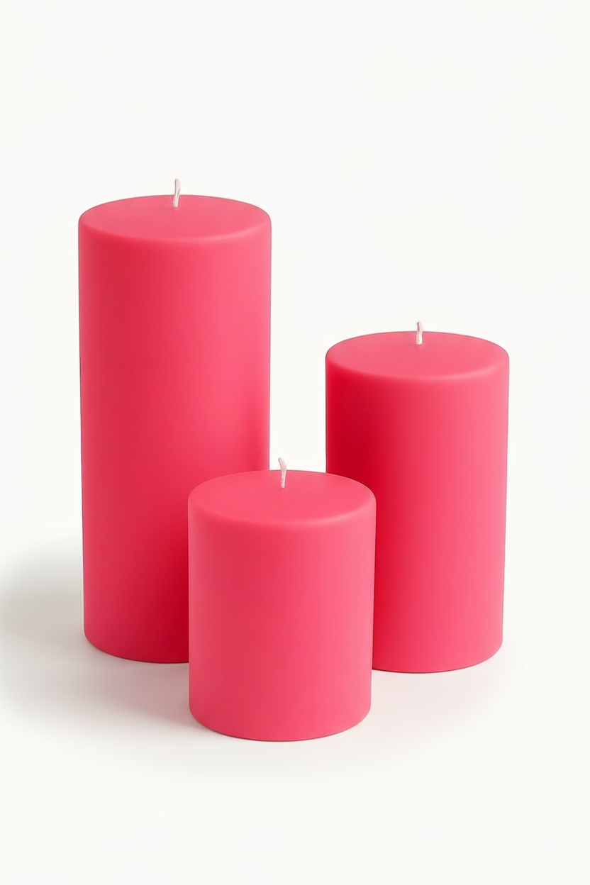 Silindir Renkli Mum 10 Çap 3'lü Set Kokulu