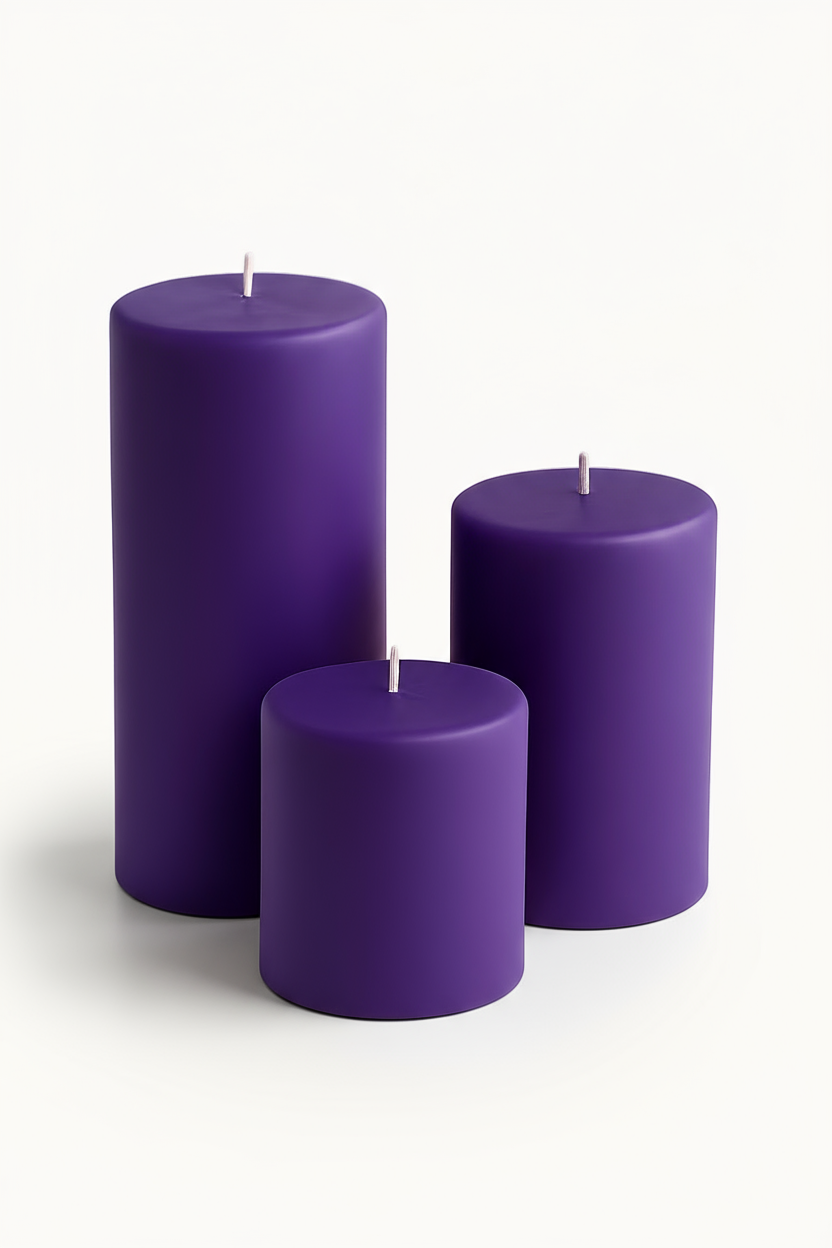 Silindir Renkli Mum 10 Çap 3'lü Set Kokulu